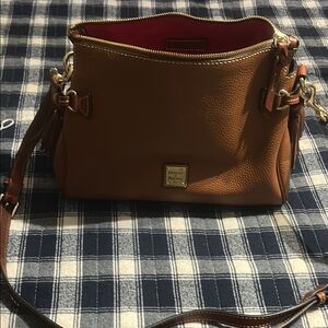 Dooney & Bourke Brown Pebbled Leather Crossbody Bag with dust bag